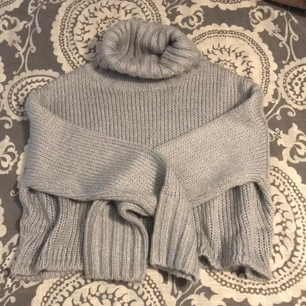 Cropped Turtle Neck Sweater